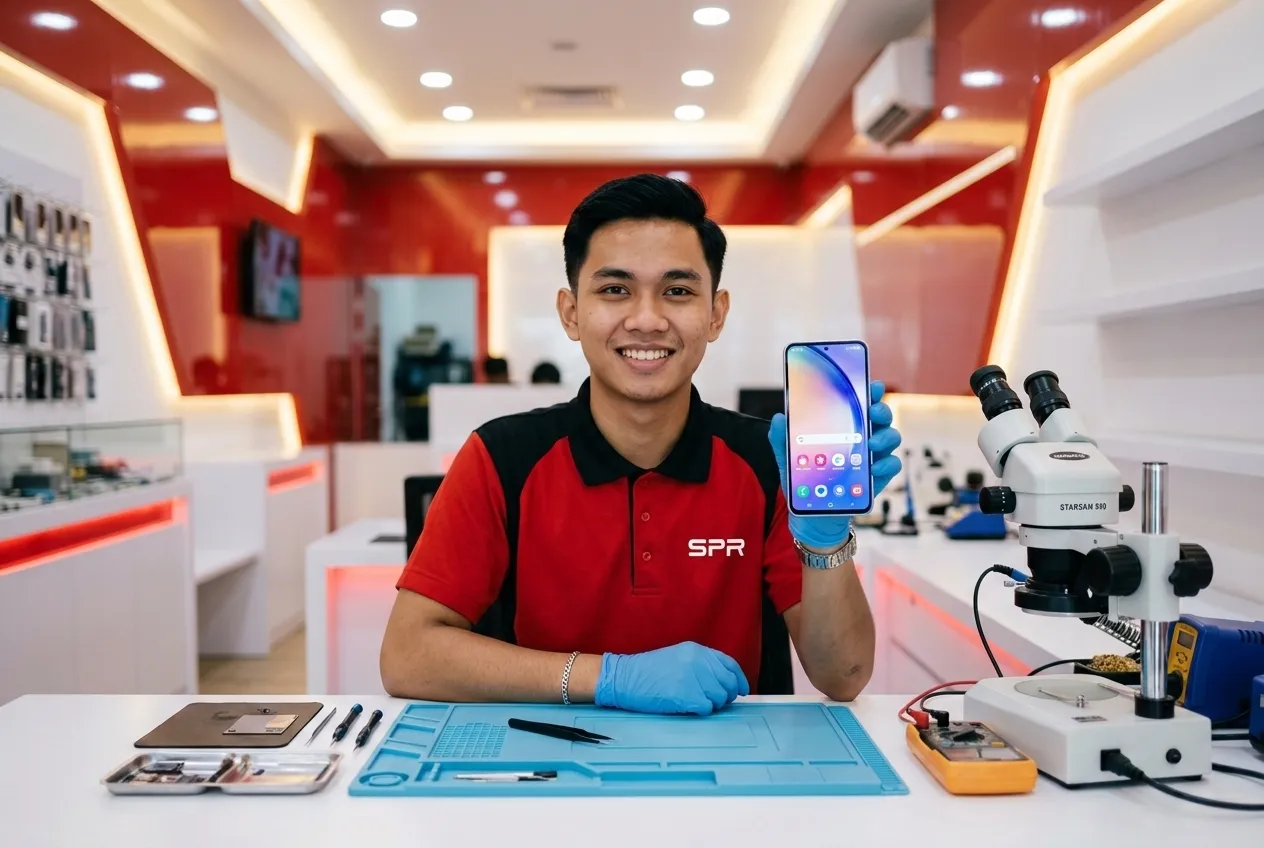 Samsung dengan skrin baru selepas dibaiki